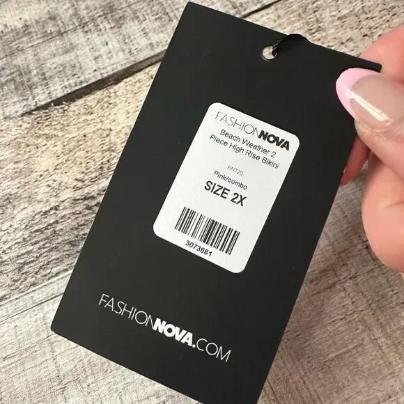 NWT Fashion Nova Tropical Palm Tree Vacation Cami Swim Top | 2X - Picture 8 of 8